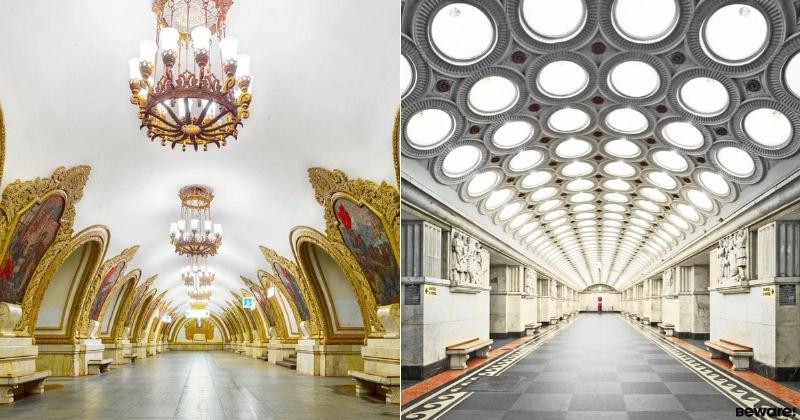 L’architecture moderne de Moscou : une station de métro somptueuse comme un palais